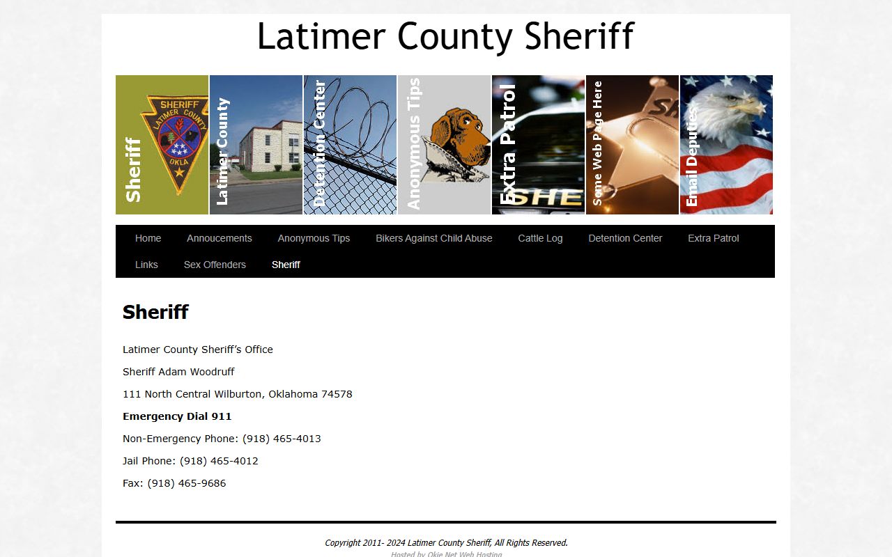 Latimer County arrest records and booking through the sheriff's office