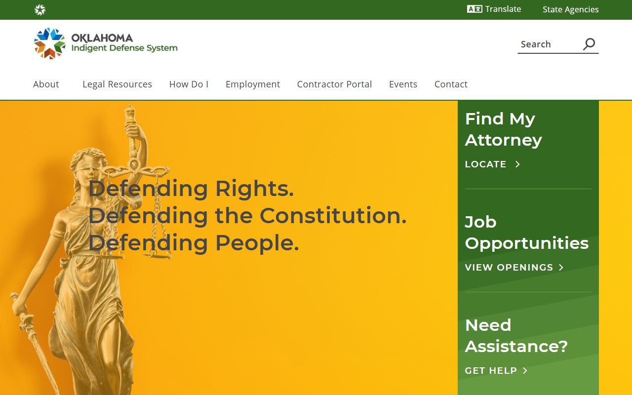 Latimer County criminal court records and Oklahoma Indigent Defense System homepage
