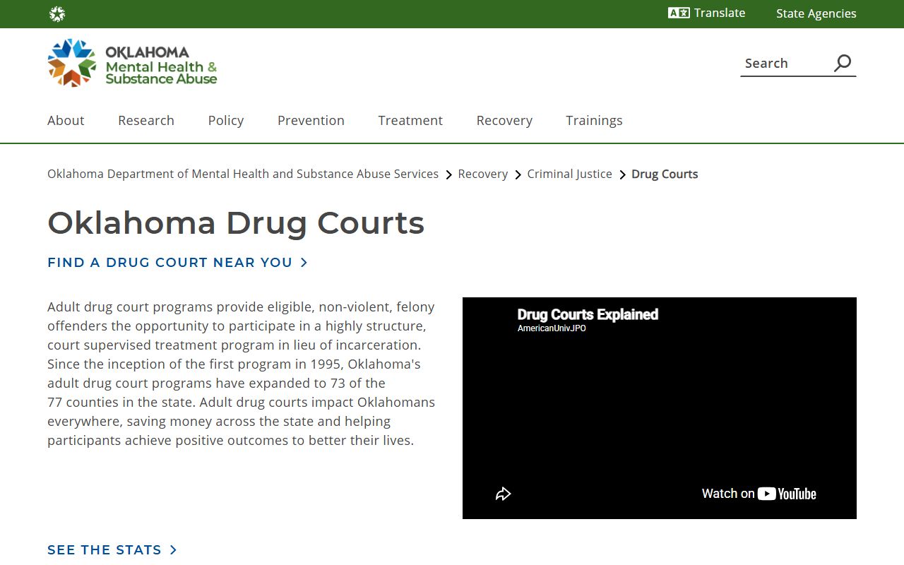 Latimer County criminal court records and Oklahoma drug court program overview