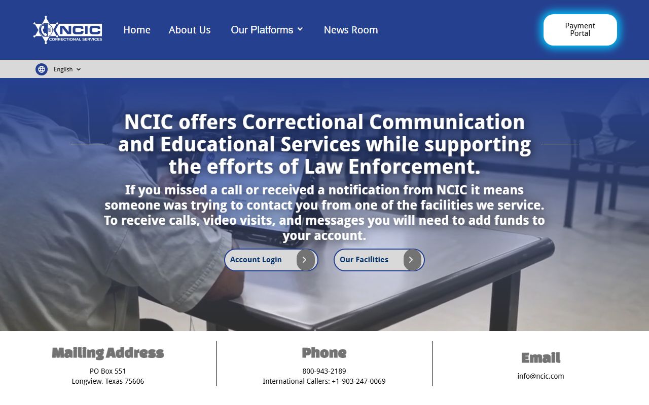 NCIC inmate visitation service used by the Latimer County jail