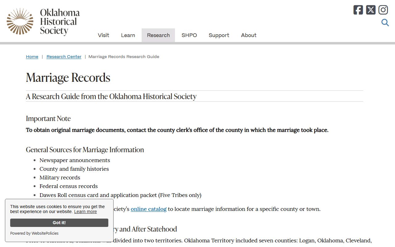Latimer County historical marriage and divorce records guide from the Oklahoma Historical Society